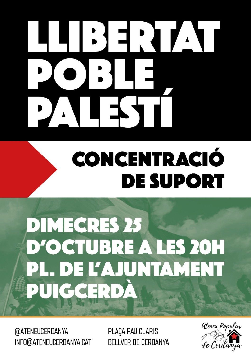 Concentració de suport per la llibertat del poble palestí a Puigcerdà.