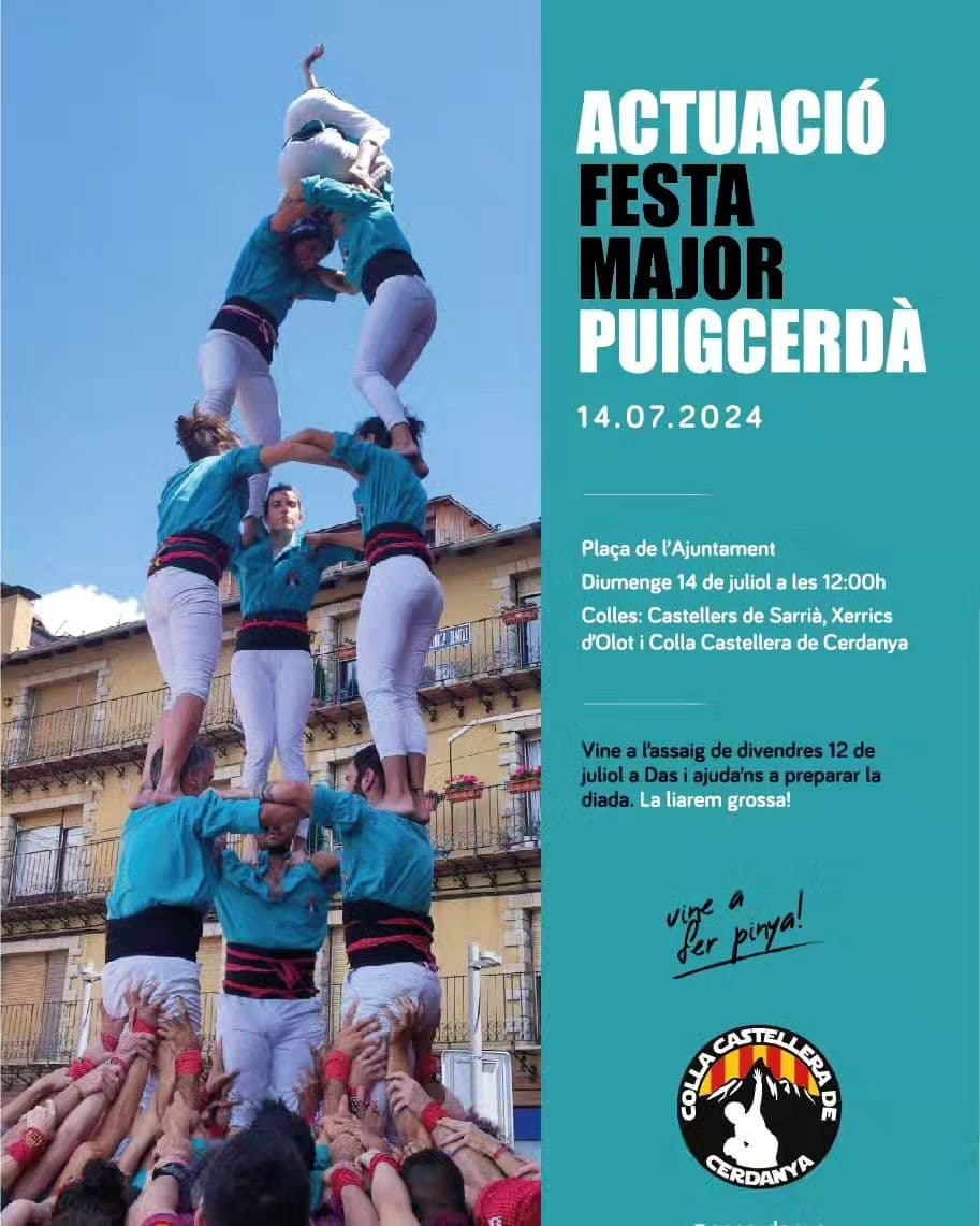 Actuació castellera pre Festa Major Puigcerdà