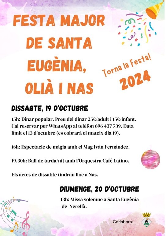 Festa Major de Santa Eugènia, Olià i Nas