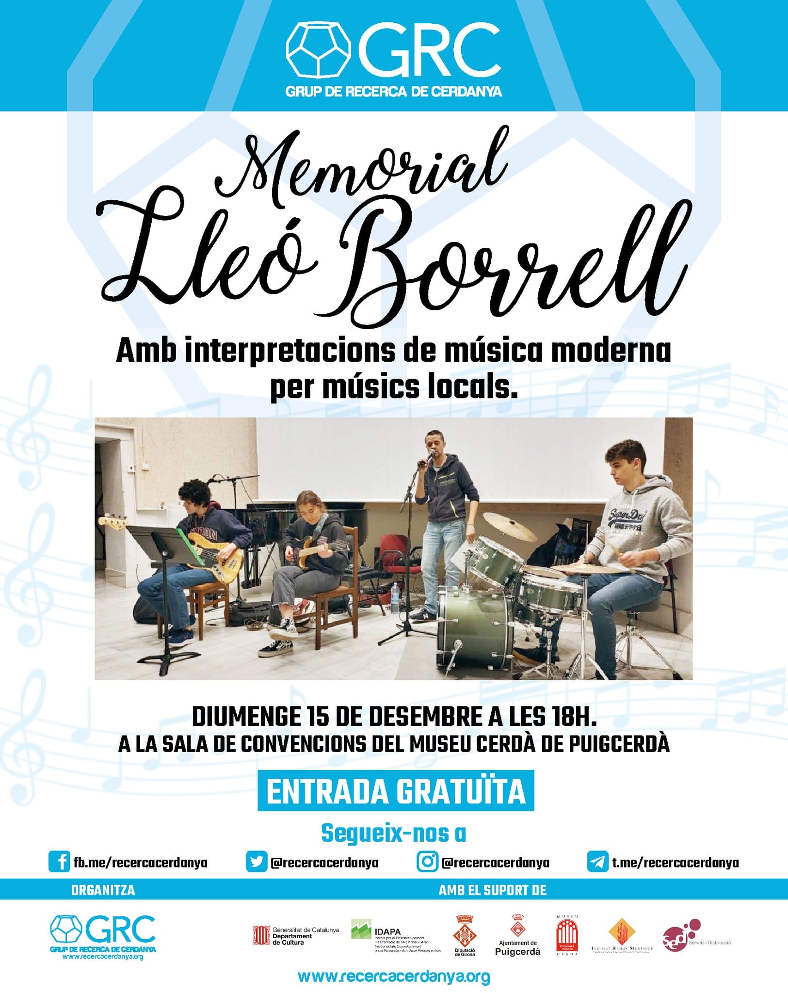 Memorial “Lleó Borrell”. Interpretació de música moderna a càrrec de músics locals