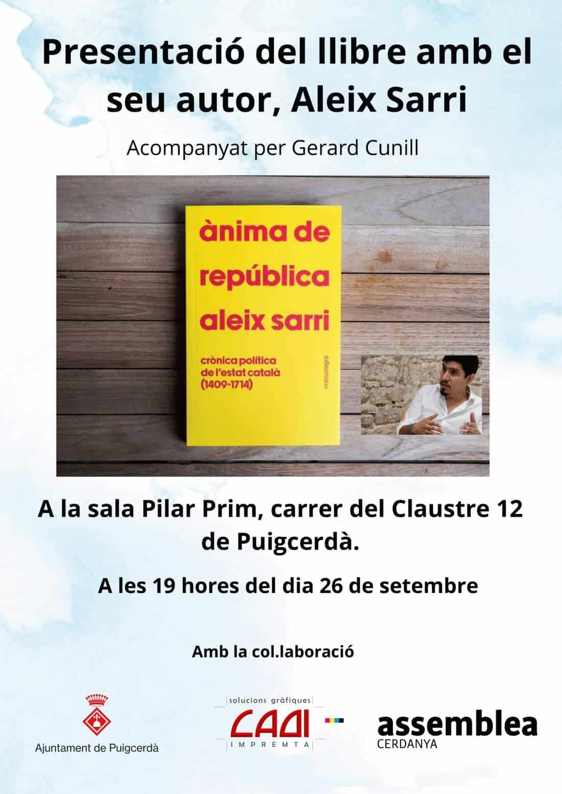 Presentació del llibre: "Ànima de república", d'Aleix Sarri