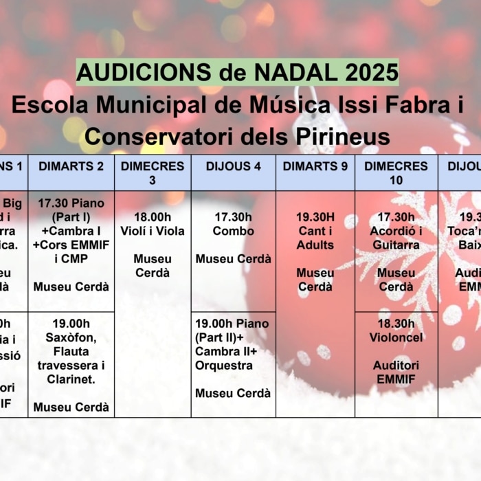 Audicions Escola Municipal de Música Issi Fabra