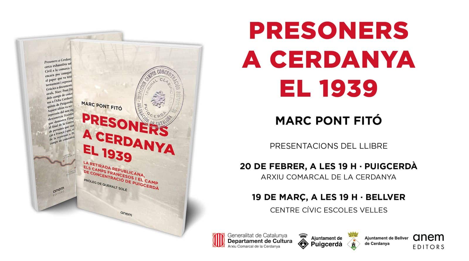 Presentació del llibre: Presoners a Cerdanya el 1939