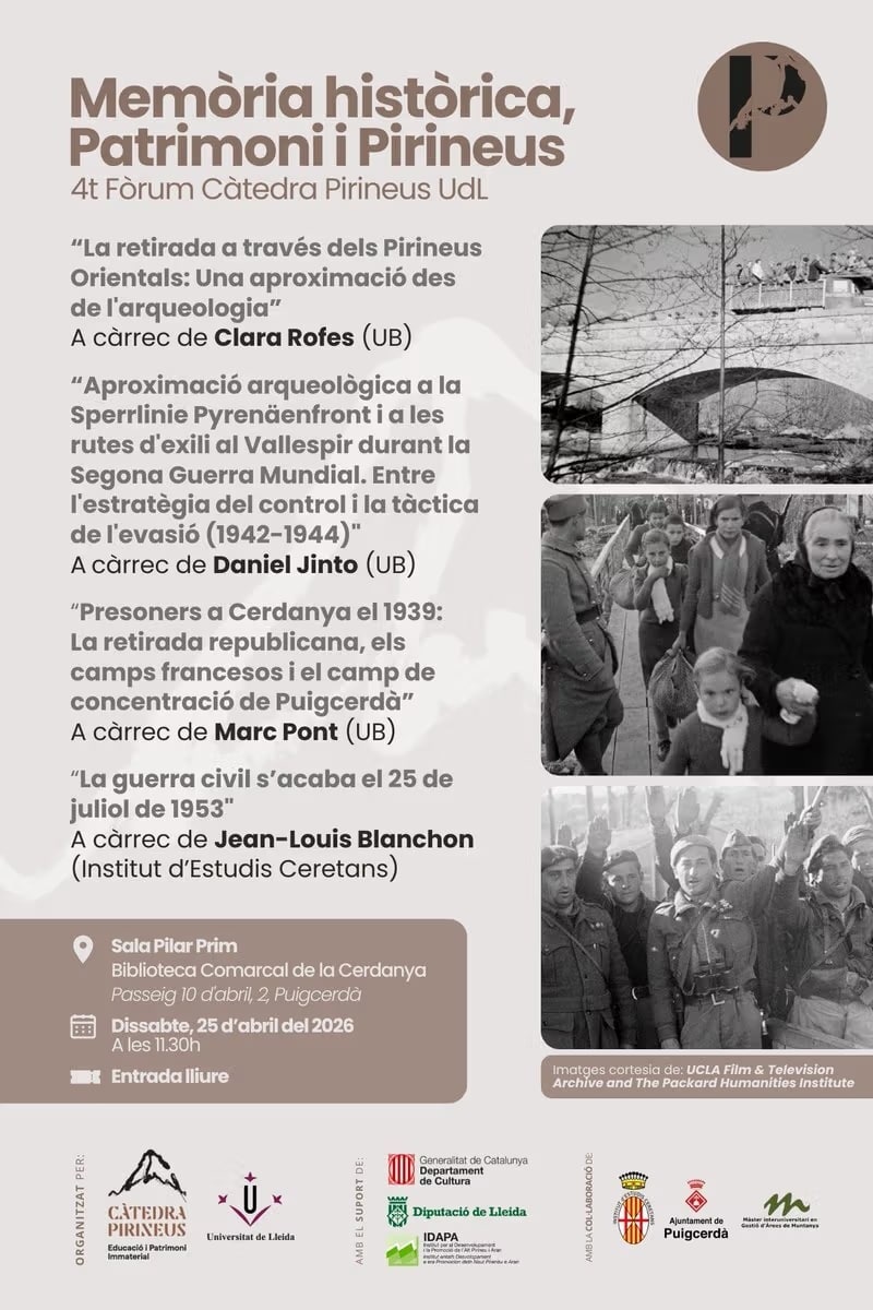 4t Fòrum Càtedra Pirineus UdL: Memòria històrica, Patrimoni i Pirineus