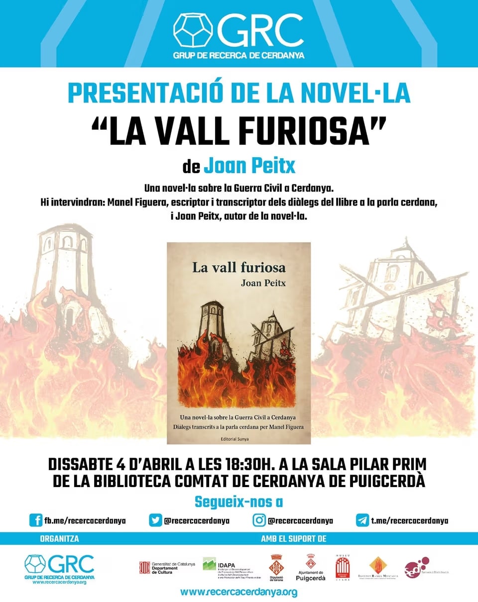 Presentació de la novel·la sobre la Guerra Civil a Cerdanya: “La vall furiosa”, de Joan Peitx