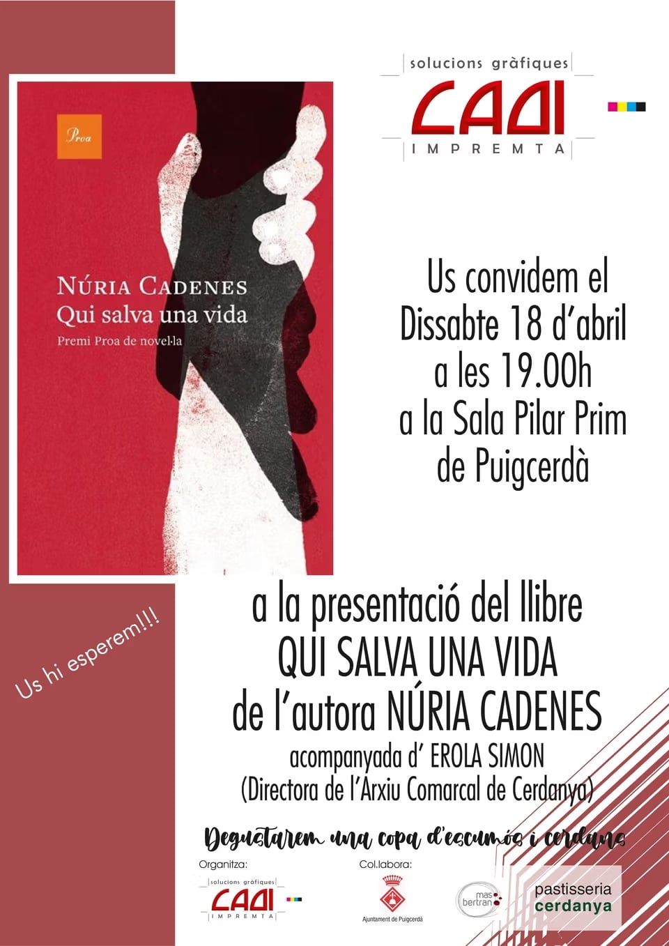 Presentació del llibre "Qui salva una vida" de Núria Cadenes